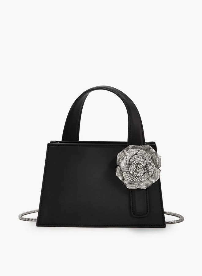 Celeste Floral Embellished Tote Bag With Chain Strap Ramadan Collections